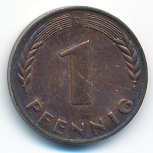 West Germany, 1 pfennig, 1950
