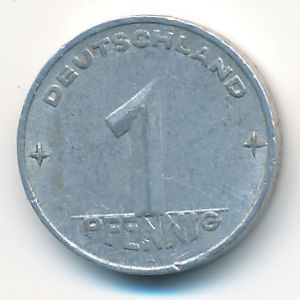 German Democratic Republic, 1 pfennig, 1952