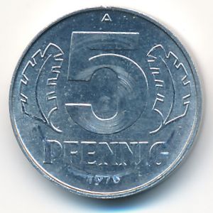 German Democratic Republic, 5 pfennig