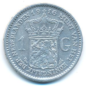 Нидерланды, 1 гульден (1916 г.)
