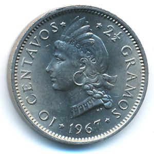 Dominican Republic, 10 centavos, 1967–1975