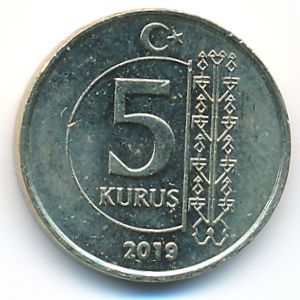 Turkey, 5 kurus, 2019