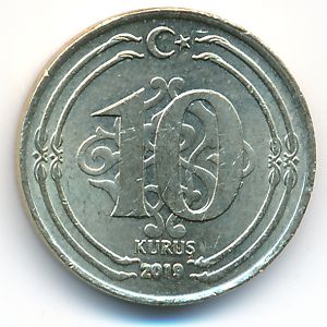 Турция, 10 куруш (2019 г.)