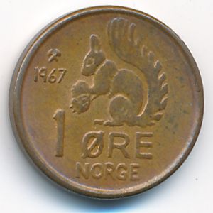 Норвегия, 1 эре (1967 г.)