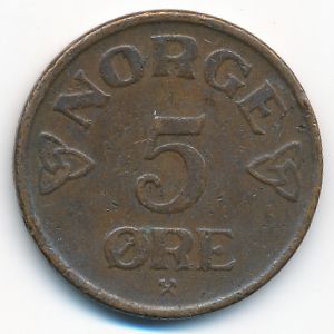 Norway, 5 ore, 1953