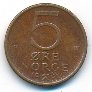 Norway, 5 ore, 1981