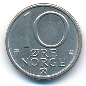 Norway, 10 ore, 1974–1991