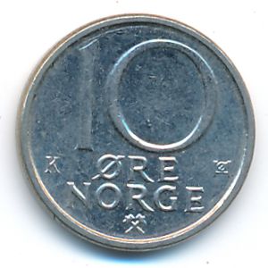 Norway, 10 ore, 1991