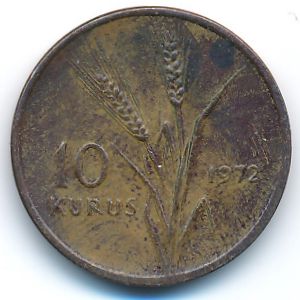 Turkey, 10 kurus, 1972