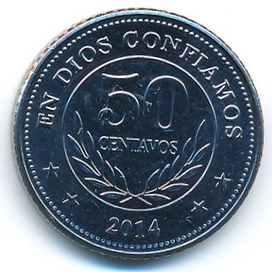 Nicaragua, 50 centavos, 2014