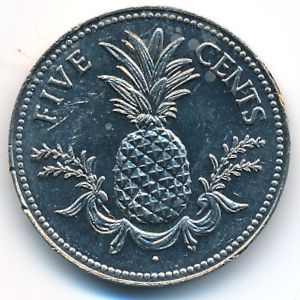 Bahamas, 5 cents, 1984