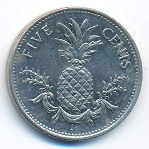 Bahamas, 5 cents, 1998