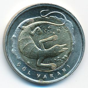 Turkey, 1 lira, 2015