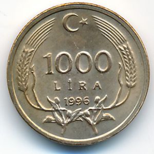 Турция, 1000 лир (1996 г.)