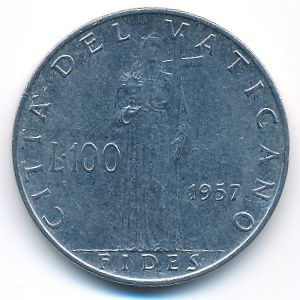 Ватикан, 100 лир (1957 г.)