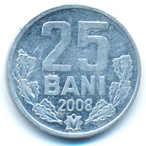 Moldova, 25 bani, 2008