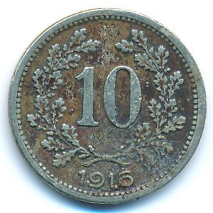 Австрия, 10 геллеров (1916 г.)
