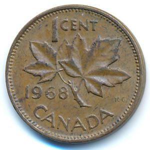 Канада, 1 цент (1968 г.)