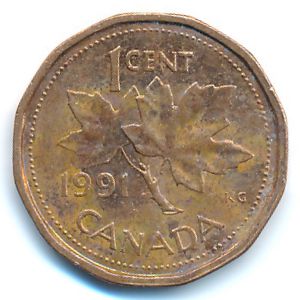 Канада, 1 цент (1991 г.)