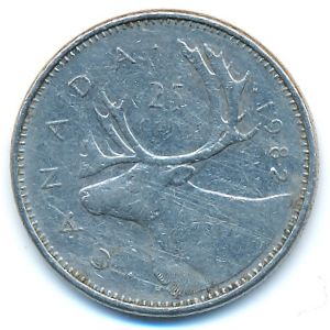 Canada, 25 cents, 1982