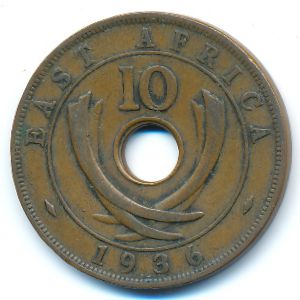 Восточная Африка, 10 центов (1936 г.)