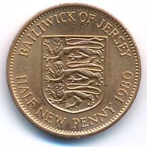 Джерси, 1/2 нового пенни (1980 г.)
