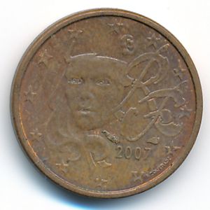 Франция, 1 евроцент (2007 г.)