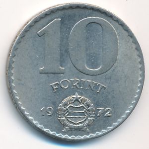 Hungary, 10 forint, 1972