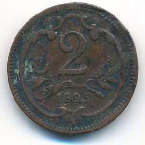 Австрия, 2 геллера (1895 г.)