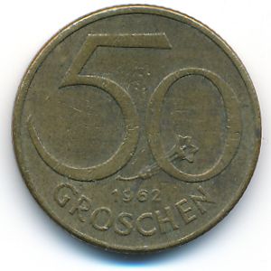 Austria, 50 groschen, 1962