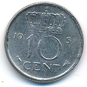 Netherlands, 10 cents, 1951