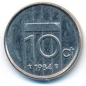 Netherlands, 10 cents, 1984