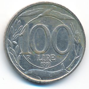 Italy, 100 lire, 1993