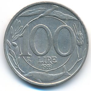 Италия, 100 лир (1993 г.)