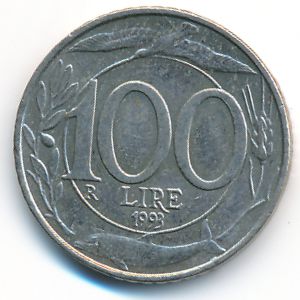 Италия, 100 лир (1993 г.)