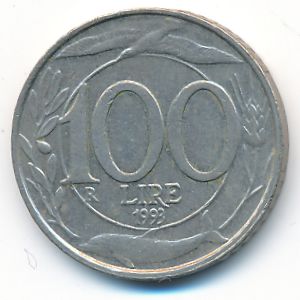 Italy, 100 lire, 1993