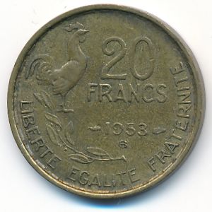 France, 20 francs, 1953