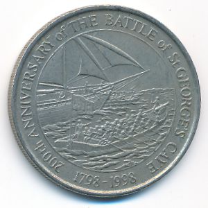 Belize, 2 dollars, 1998