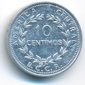 Costa Rica, 10 centimos, 1982