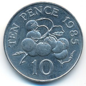 Guernsey, 10 pence, 1985