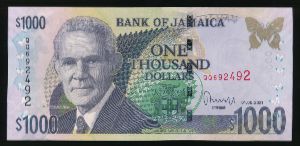 Ямайка, 1000 долларов (2021 г.)