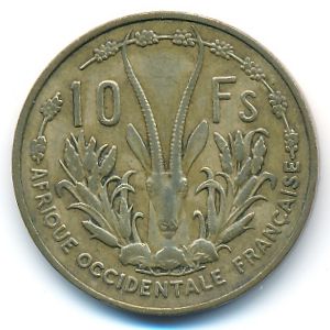 Французская Западная Африка, 10 франков (1956 г.)