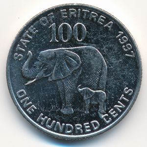 Eritrea, 100 cents, 1997