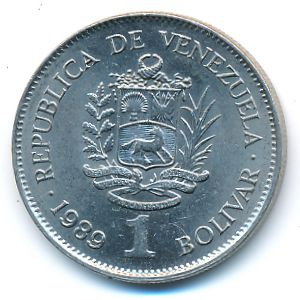 Venezuela, 1 bolivar, 1989