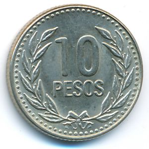 Колумбия, 10 песо (1989–1994 г.)