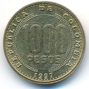 Колумбия, 1000 песо (1997 г.)