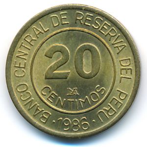 Перу, 20 сентимо (1986 г.)