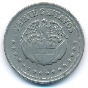 Colombia, 20 centavos, 1956