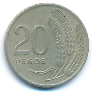 Уругвай, 20 песо (1970 г.)
