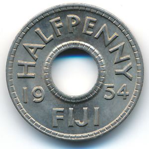 Fiji, 1/2 penny, 1954